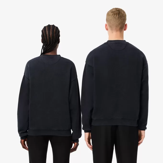 Loose Fit fleece sweatshirt med vaskeeffekt