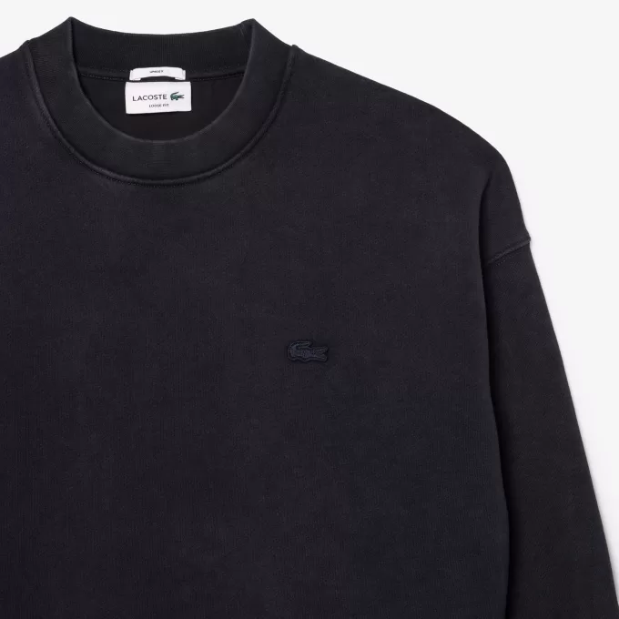 Loose Fit fleece sweatshirt med vaskeeffekt