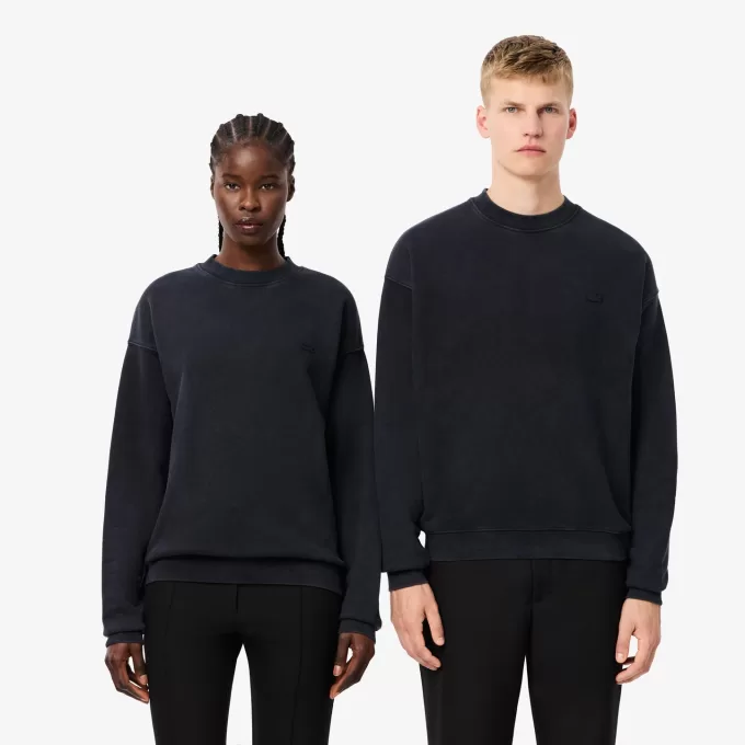 Loose Fit fleece sweatshirt med vaskeeffekt