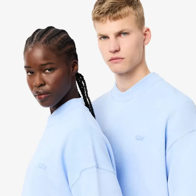 Loose Fit fleece sweatshirt med vaskeeffekt