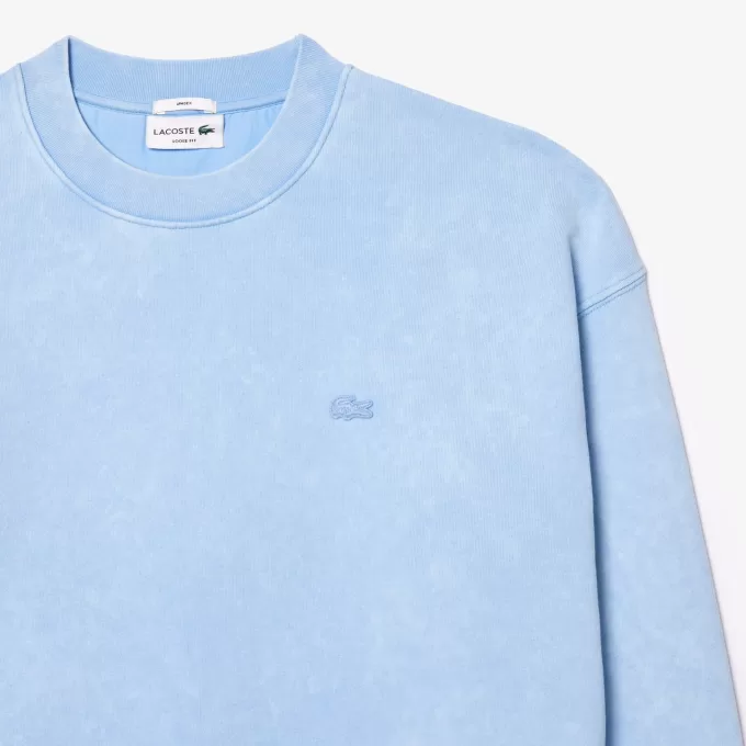 Loose Fit fleece sweatshirt med vaskeeffekt