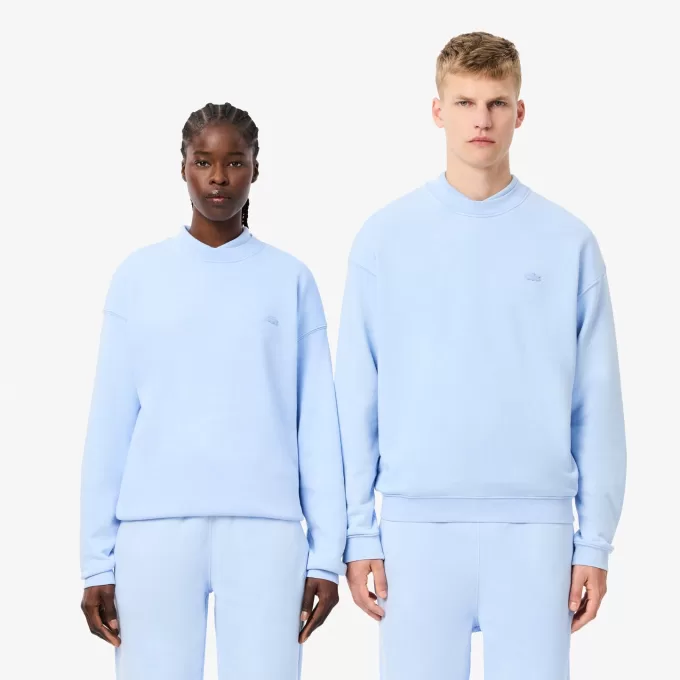 Loose Fit fleece sweatshirt med vaskeeffekt