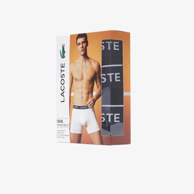 Mænd-bogstaver talje lang stretch bomuld boxerbukse 3-pak