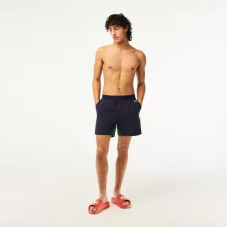 Mænds Lacoste Genbrugspolyamid Colourblock Badebukser