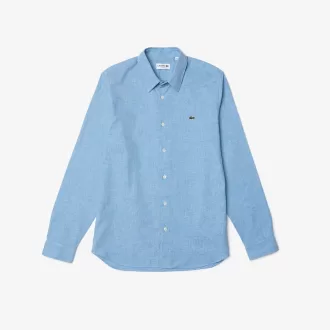Mænds slim fit Chambray-skjorte i bomuld