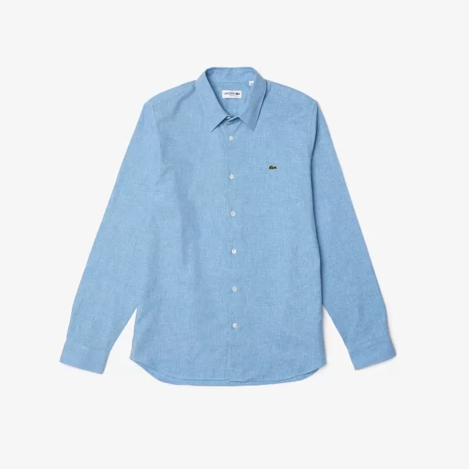 Mænds slim fit Chambray-skjorte i bomuld