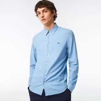 Mænds slim fit Chambray-skjorte i bomuld