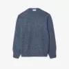 Merceriseret kartet uld sweater med rund hals