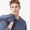 Merceriseret kartet uld sweater med rund hals