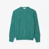 Merceriseret kartet uld sweater med rund hals