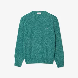 Merceriseret kartet uld sweater med rund hals