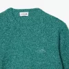 Merceriseret kartet uld sweater med rund hals