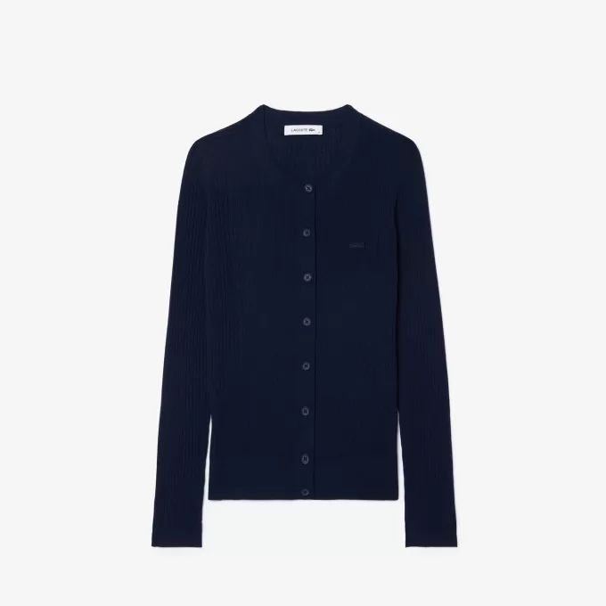 Merino uld 3D strik cardigan