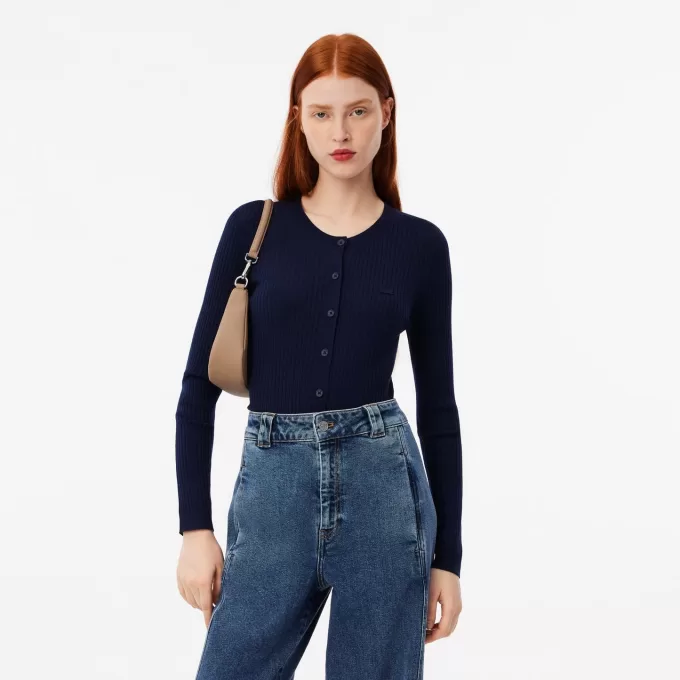 Merino uld 3D strik cardigan