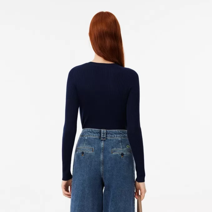 Merino uld 3D strik cardigan
