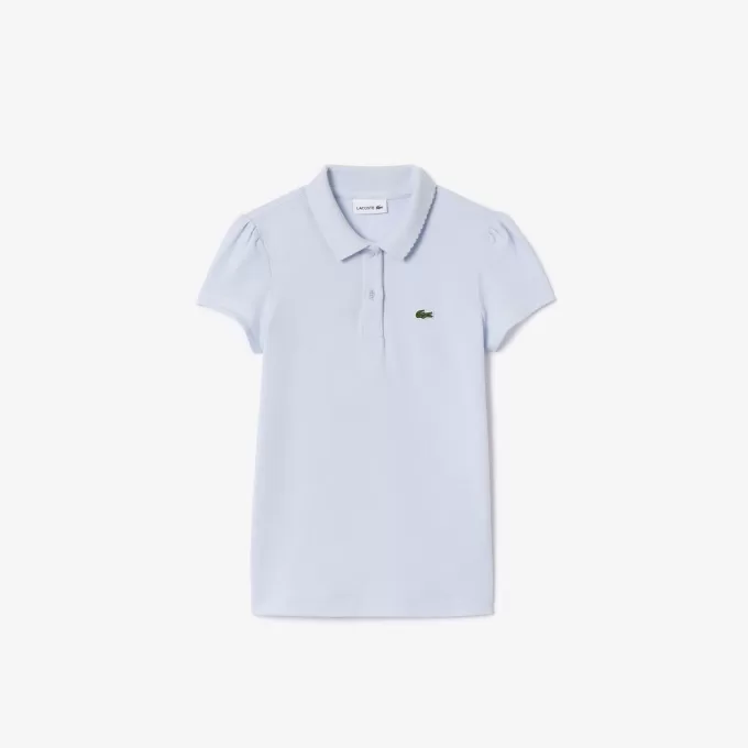 Mini piké-poloshirt med scalloped krave