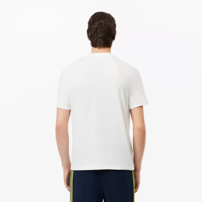 Monokrom T-shirt med V-hals i bomuld