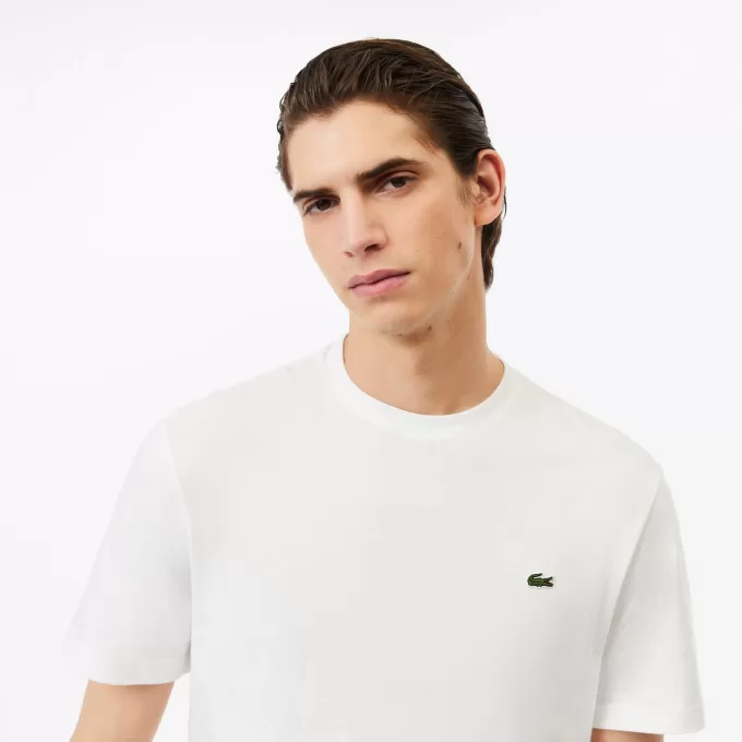 Monokrom T-shirt med V-hals i bomuld
