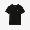 Monokrom T-shirt med V-hals i bomuld