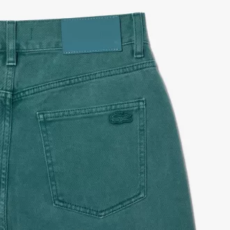 Økofarvede denimjeans i bomuld med lige ben