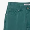 Økofarvede denimjeans i bomuld med lige ben