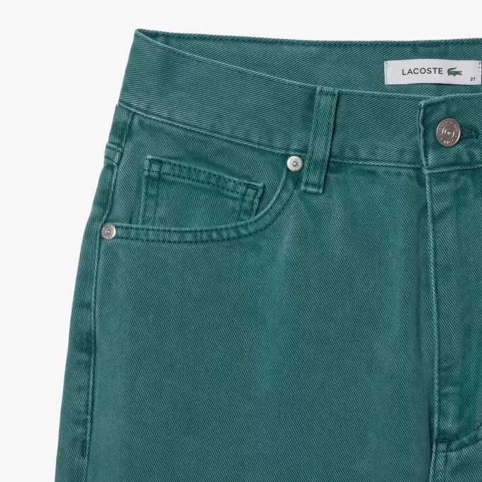 Økofarvede denimjeans i bomuld med lige ben