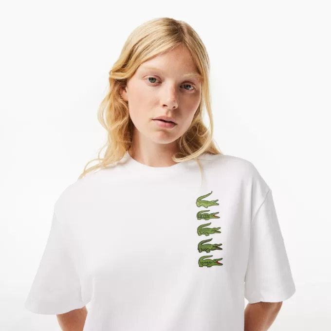 Oversize Iconic Croc Print Bomuld T-shirt