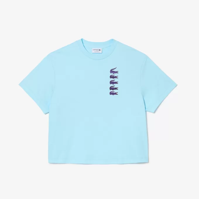 Oversize Iconic Croc Print Bomuld T-shirt