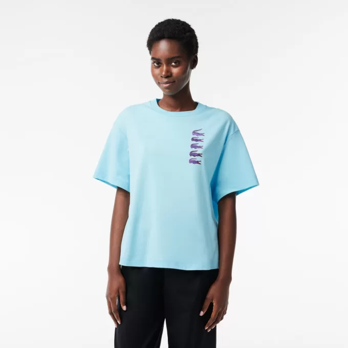 Oversize Iconic Croc Print Bomuld T-shirt