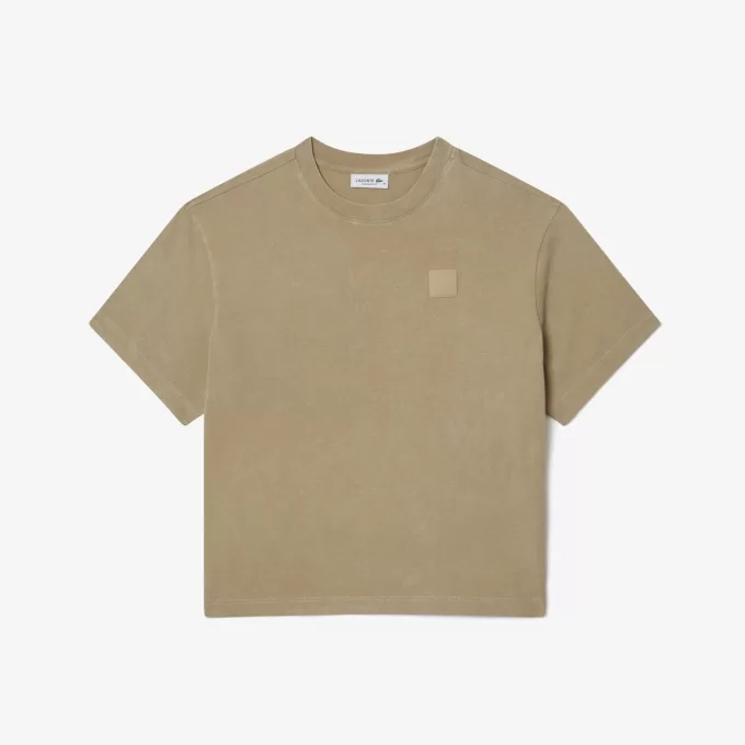 Oversized T-shirt i vasket effekt i bomuld
