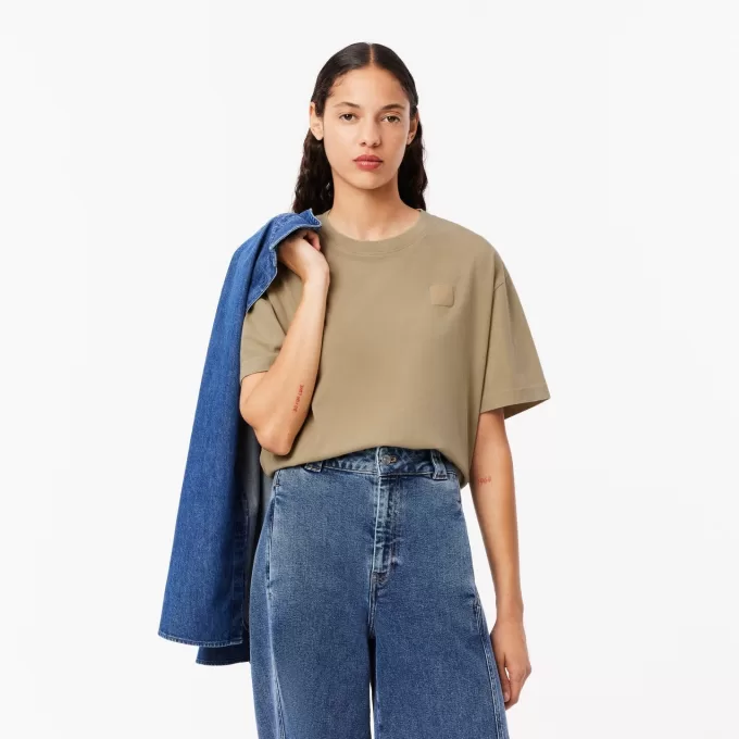 Oversized T-shirt i vasket effekt i bomuld