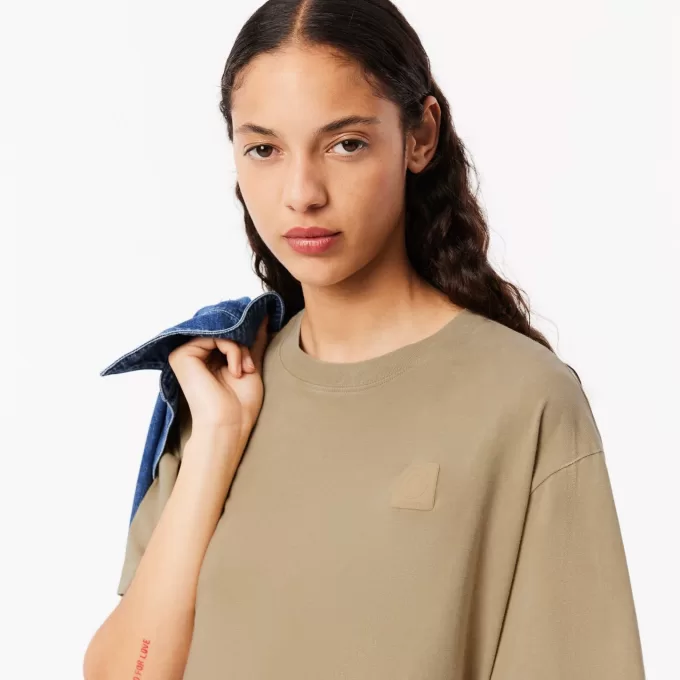 Oversized T-shirt i vasket effekt i bomuld