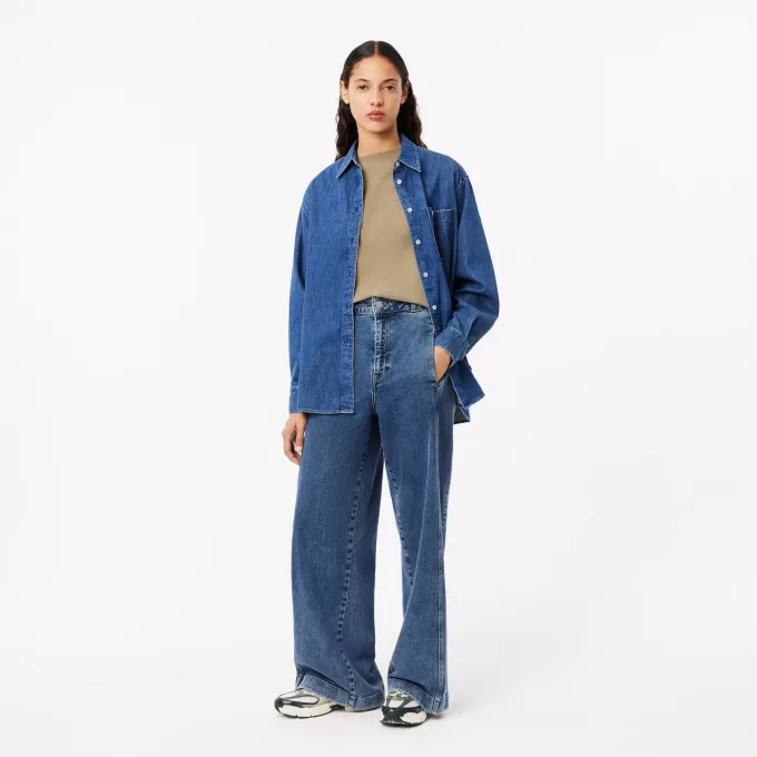 Oversized T-shirt i vasket effekt i bomuld