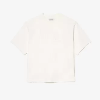 Oversized T-shirt med tennisbroderi i bomuld