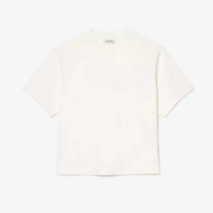 Oversized T-shirt med tennisbroderi i bomuld