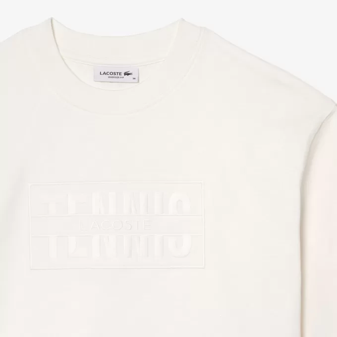 Oversized T-shirt med tennisbroderi i bomuld
