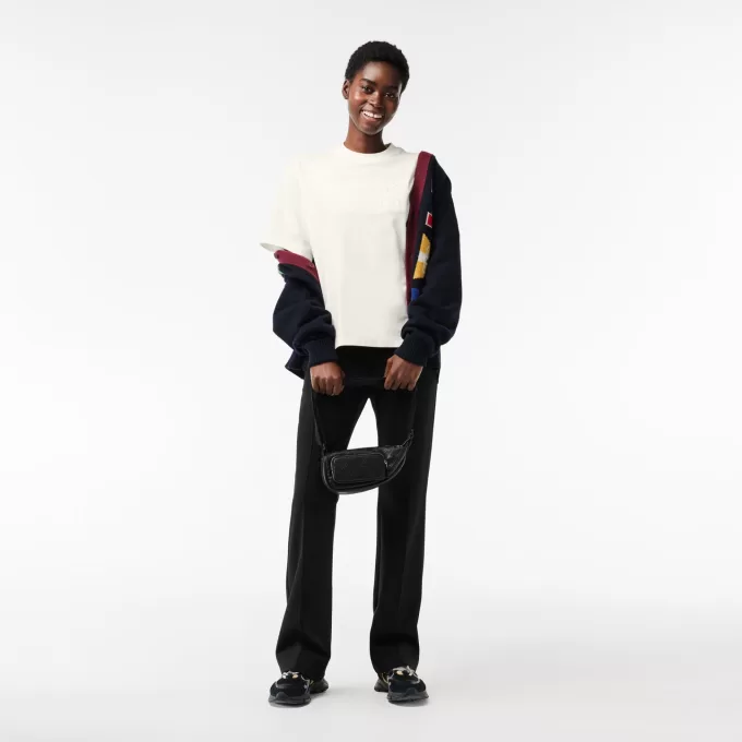 Oversized T-shirt med tennisbroderi i bomuld
