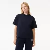 Oversized T-shirt med tennisbroderi i bomuld