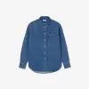 Oversized denim skjorte med brystlomme