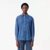 Oversized denim skjorte med brystlomme