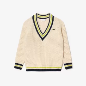 Oversized uld V-hals tennistrøje