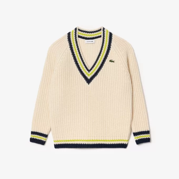 Oversized uld V-hals tennistrøje