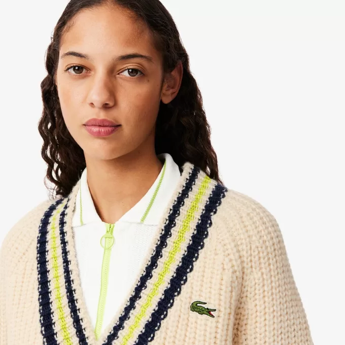 Oversized uld V-hals tennistrøje