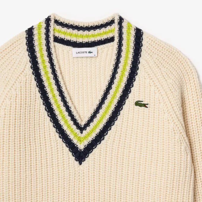 Oversized uld V-hals tennistrøje