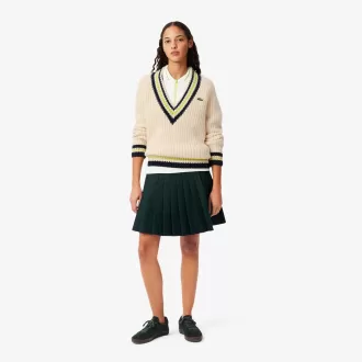 Oversized uld V-hals tennistrøje