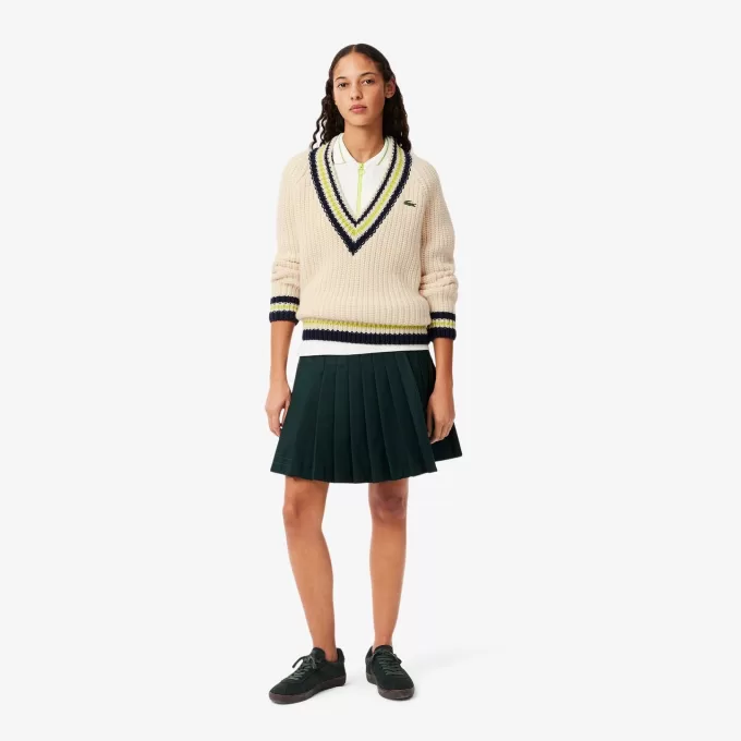 Oversized uld V-hals tennistrøje