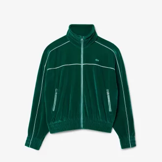 Oversized zip-up velour sweatshirt