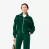 Oversized zip-up velour sweatshirt