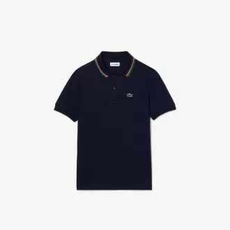 Petit Piqué poloshirt med stribe krave