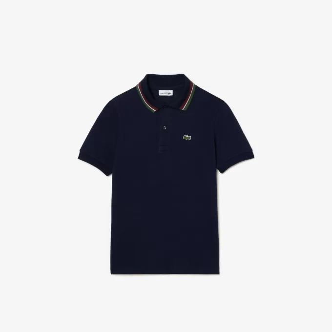 Petit Piqué poloshirt med stribe krave